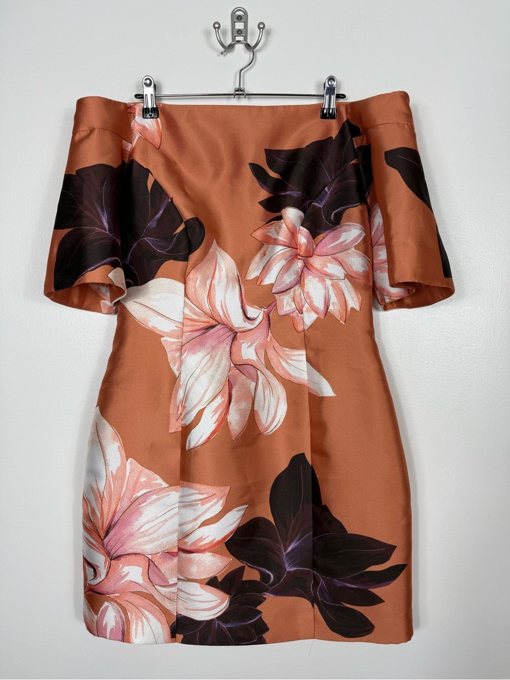 Keepsake the label floral off the shoulder lined mini dress large